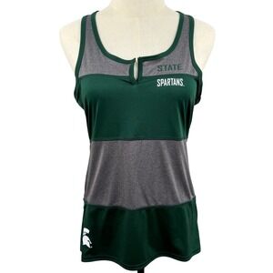 Colosseum Michigan State Spartans MSU Medium Green Gray Racerback Tank Top Gym